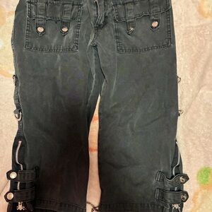 Tripp NYC Black Jean Shorts with Silver Accents